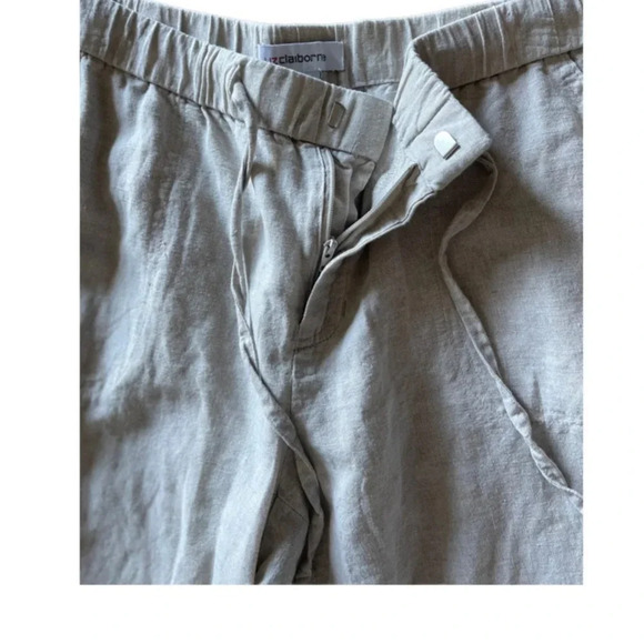 Liz Claiborne Linen Cotton Cropped Comfortable Pants Petite Medium - Picture 5 of 12